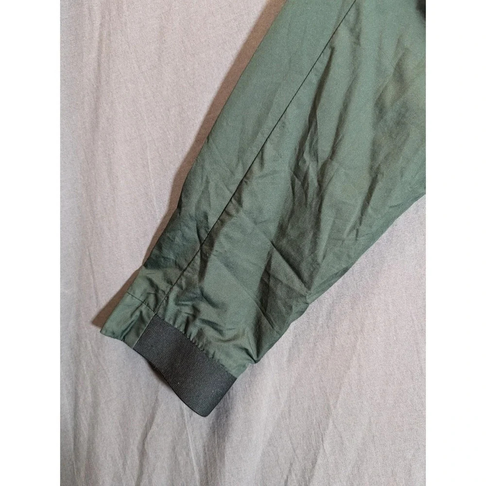 Nike Men Windbreaker Jacket Green‎ Grey Color Block Full Zip Lightweight Size M